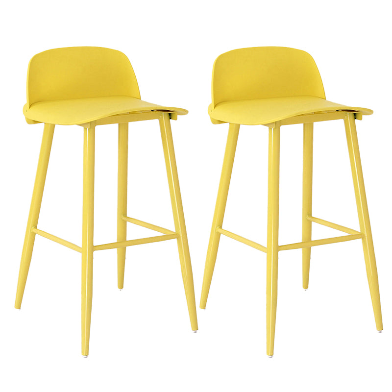 Modern Armless Backrest Counter Stool Iron Kitchen Bar Stool with Acrylic Seat and Pedal