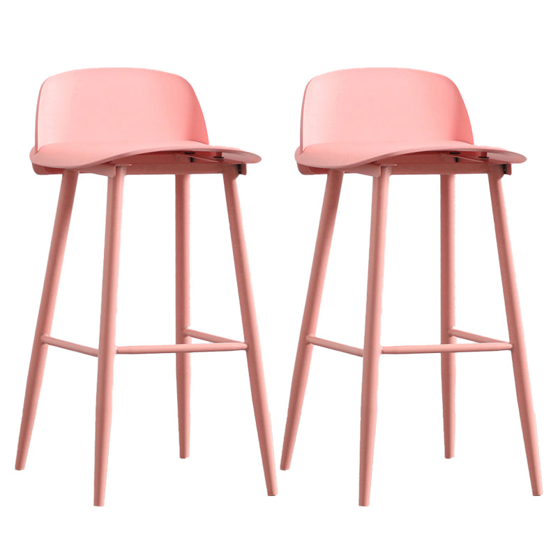 Modern Armless Backrest Counter Stool Iron Kitchen Bar Stool with Acrylic Seat and Pedal