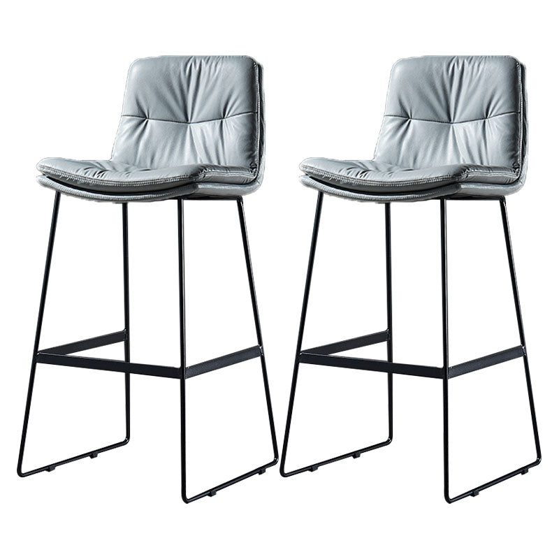 Scandinavian Matte Finish Leather Barstool Restaurant Upholstered Stool