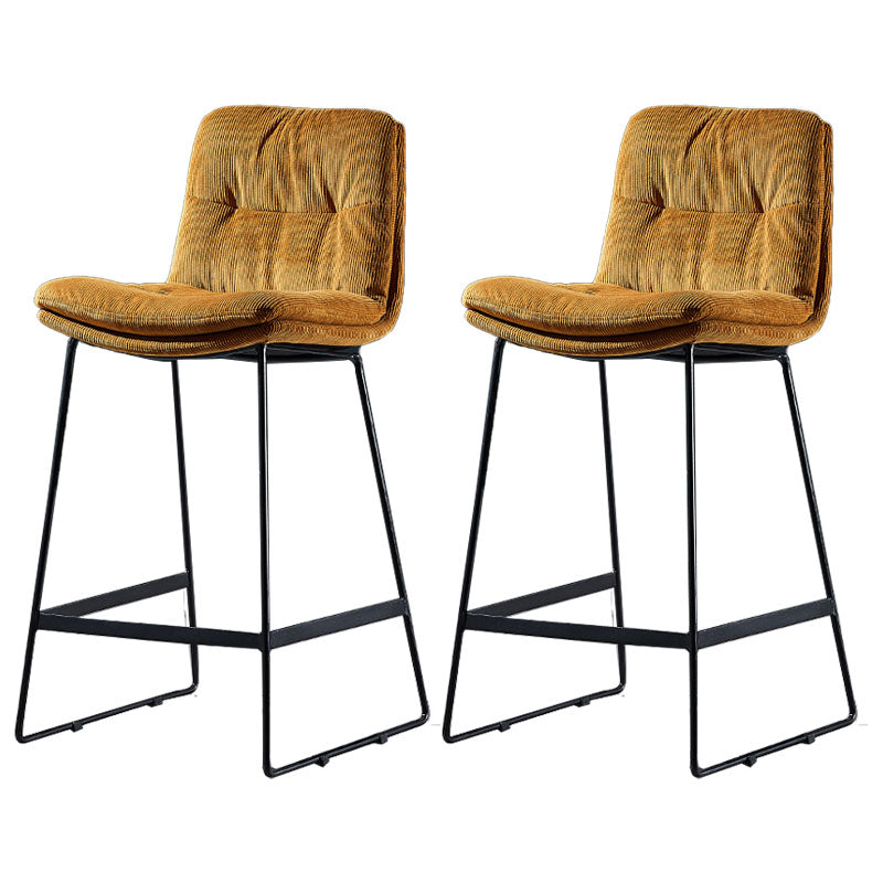 Scandinavian Matte Finish Leather Barstool Restaurant Upholstered Stool