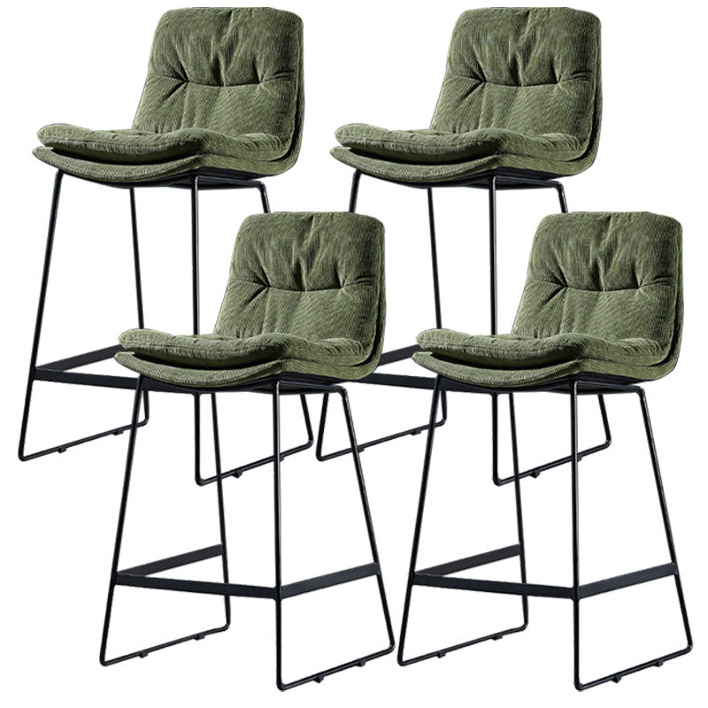 Scandinavian Matte Finish Leather Barstool Restaurant Upholstered Stool