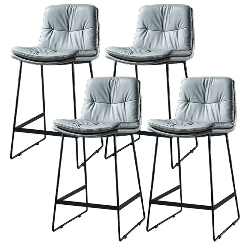 Scandinavian Matte Finish Leather Barstool Restaurant Upholstered Stool