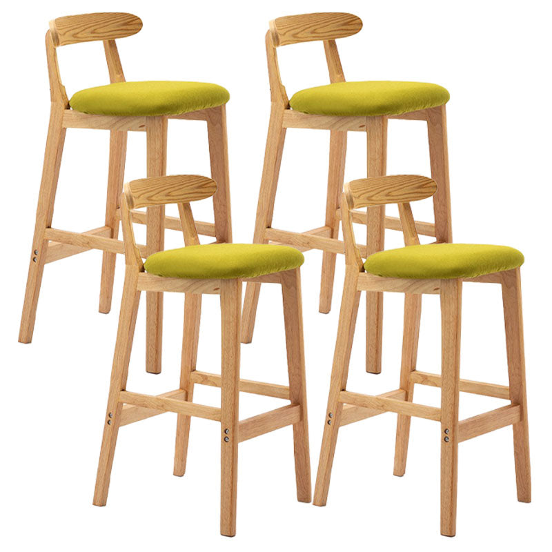 Scandinavian Rubberwood Home Barstool Matte Finish Upholstered Stool