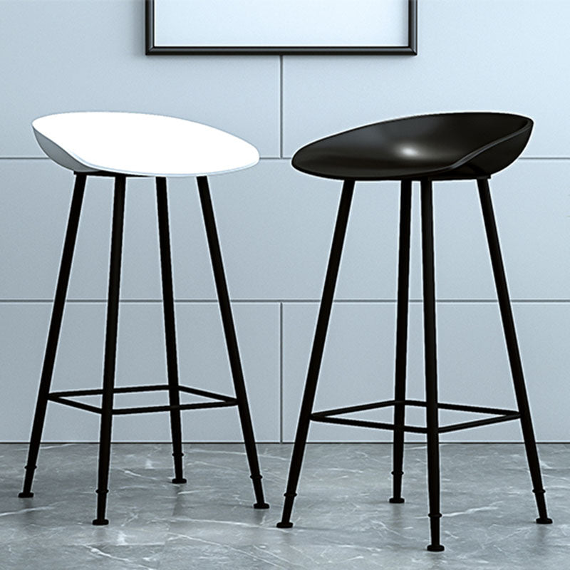 Contemporary Matte Finish Metal Barstool Home Footrest Stool