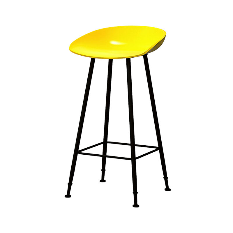 Contemporary Matte Finish Metal Barstool Home Footrest Stool