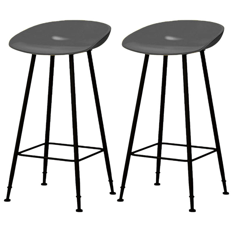 Contemporary Matte Finish Metal Barstool Home Footrest Stool