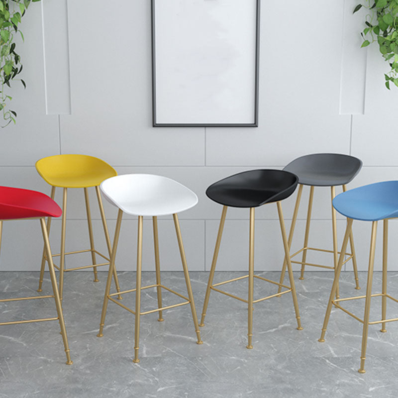 Contemporary Matte Finish Metal Barstool Home Footrest Stool