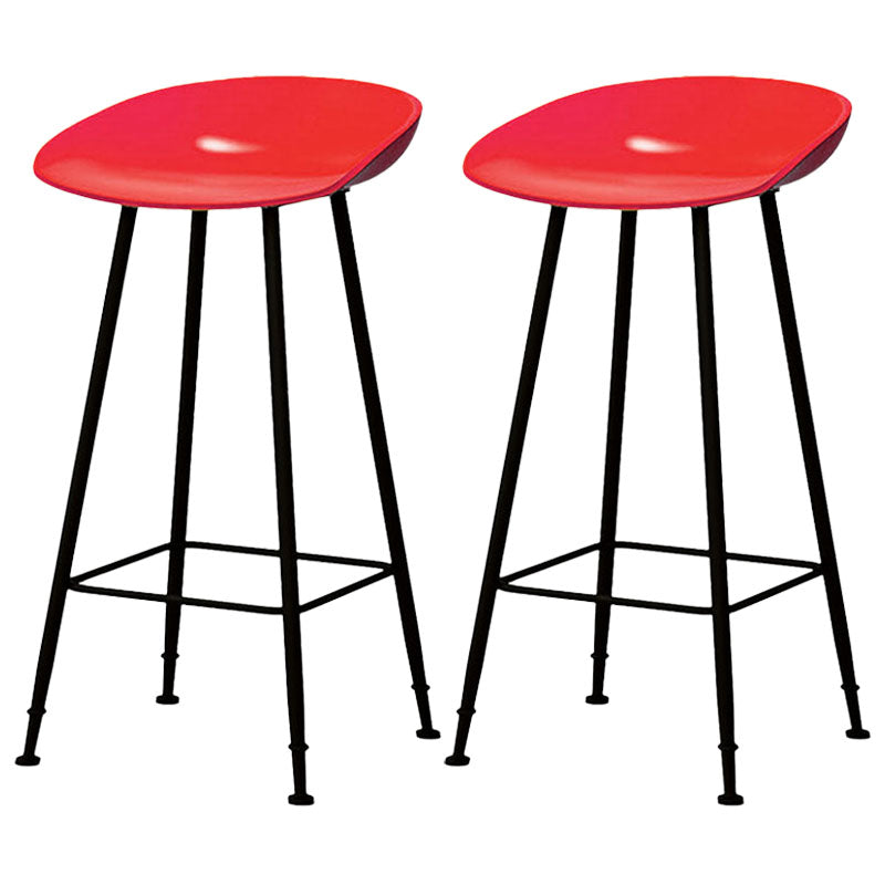 Contemporary Matte Finish Metal Barstool Home Footrest Stool