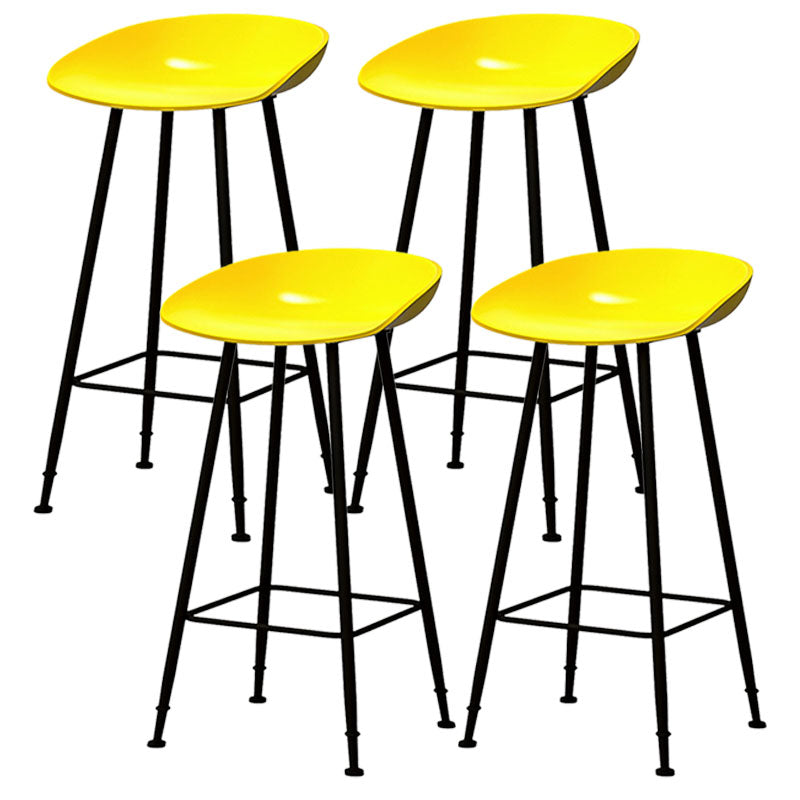 Contemporary Matte Finish Metal Barstool Home Footrest Stool