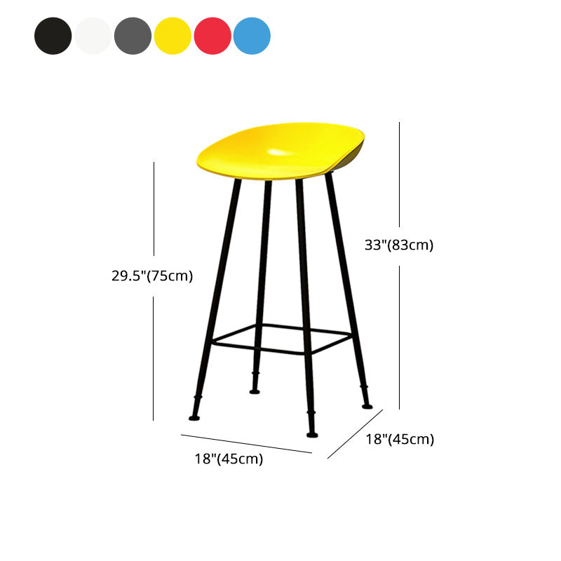 Contemporary Matte Finish Metal Barstool Home Footrest Stool