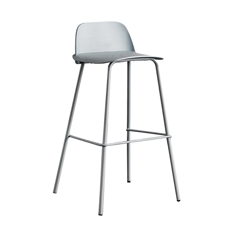 Scandinavian Footrest Metal Barstool Matte Finish Coffee Shop Stool
