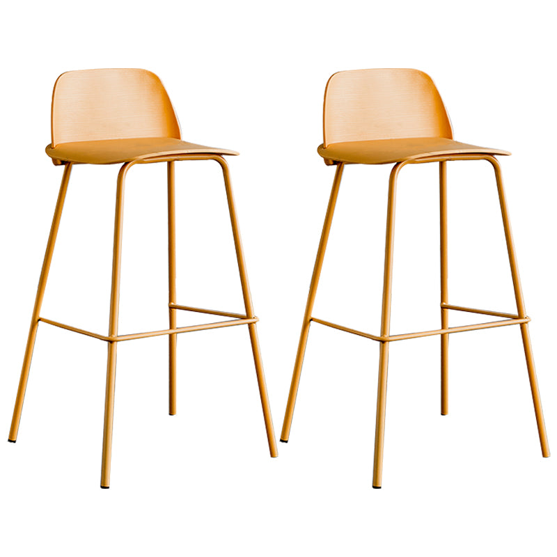 Scandinavian Footrest Metal Barstool Matte Finish Coffee Shop Stool