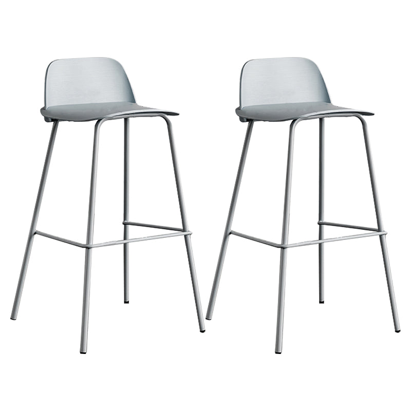 Scandinavian Footrest Metal Barstool Matte Finish Coffee Shop Stool
