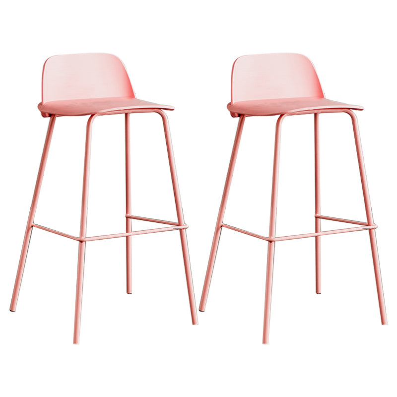 Scandinavian Footrest Metal Barstool Matte Finish Coffee Shop Stool