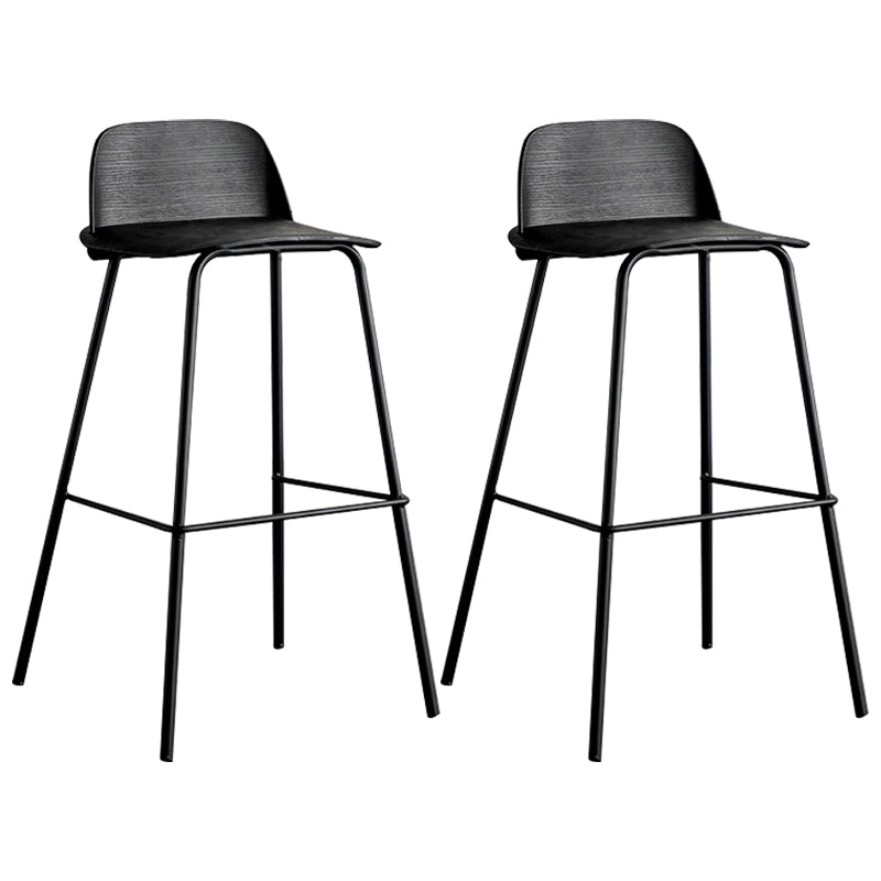 Scandinavian Footrest Metal Barstool Matte Finish Coffee Shop Stool
