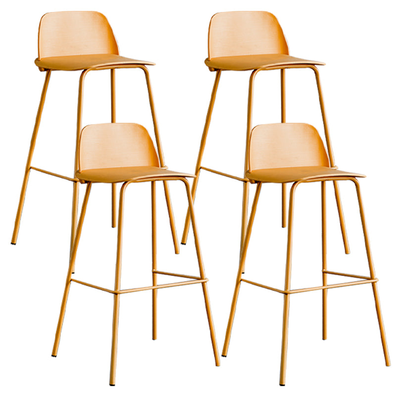 Scandinavian Footrest Metal Barstool Matte Finish Coffee Shop Stool