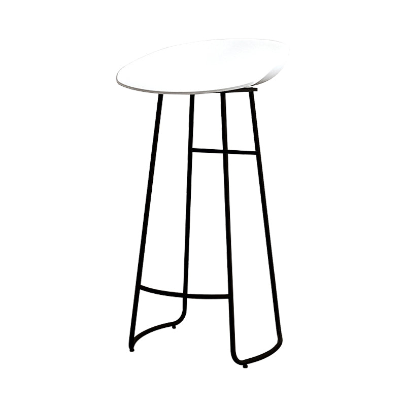 Modern Armless Backrest Counter Stool Iron Kitchen Bar Stool with Acrylic Seat
