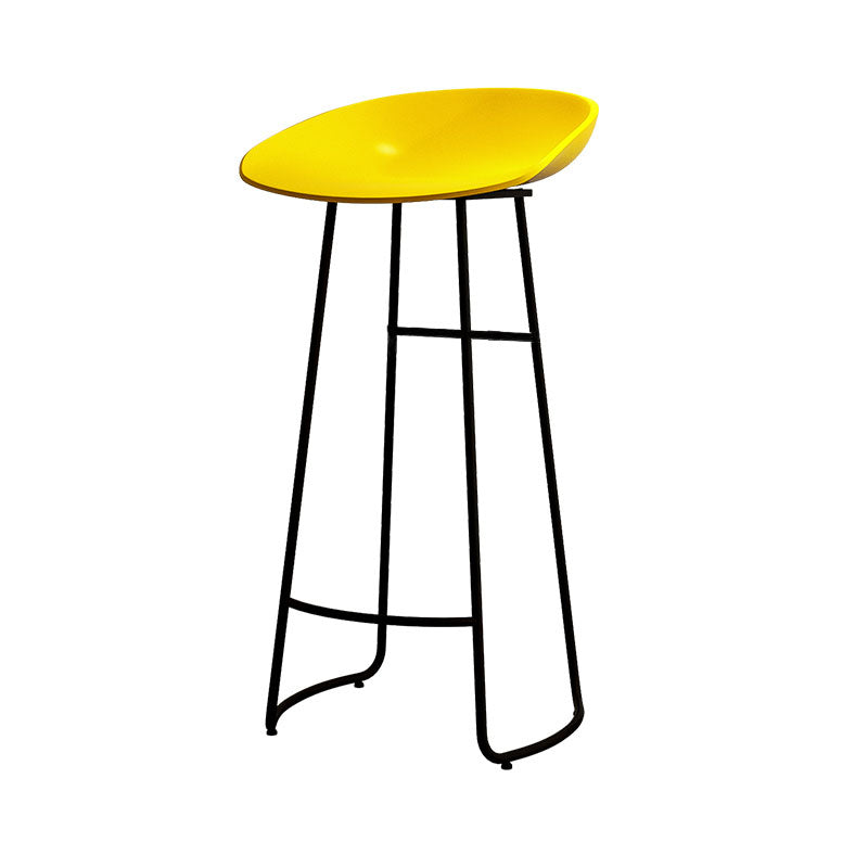 Modern Armless Backrest Counter Stool Iron Kitchen Bar Stool with Acrylic Seat