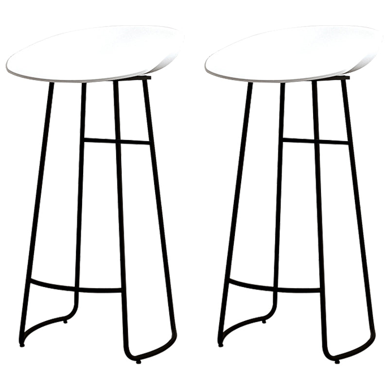 Modern Armless Backrest Counter Stool Iron Kitchen Bar Stool with Acrylic Seat