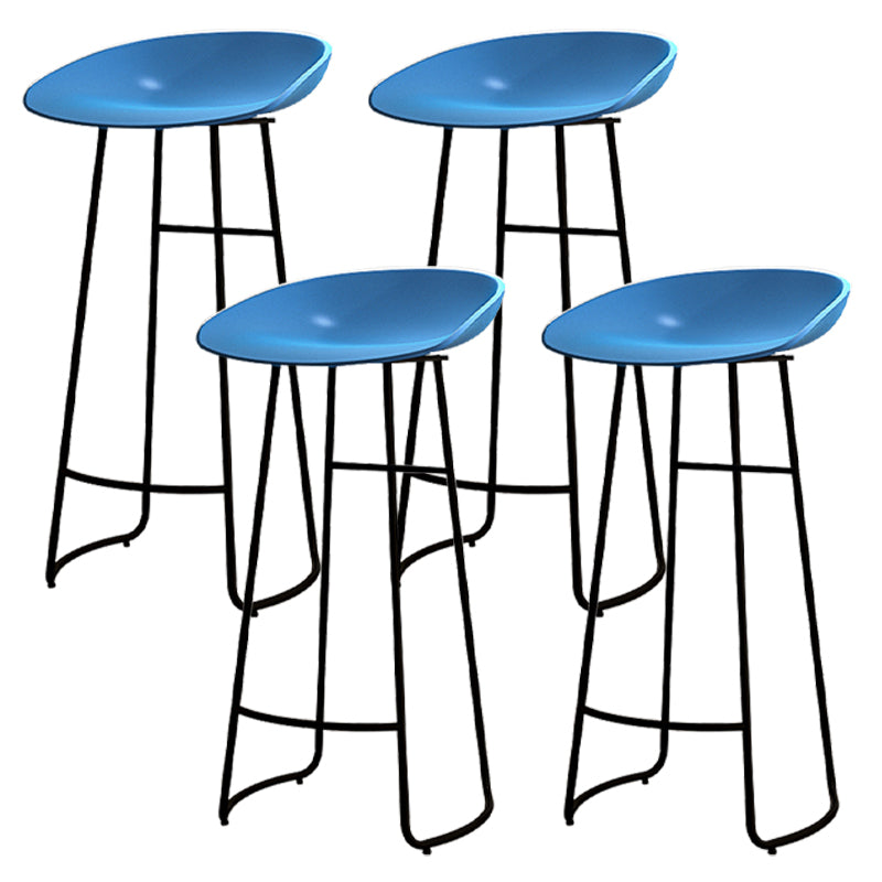 Modern Armless Backrest Counter Stool Iron Kitchen Bar Stool with Acrylic Seat
