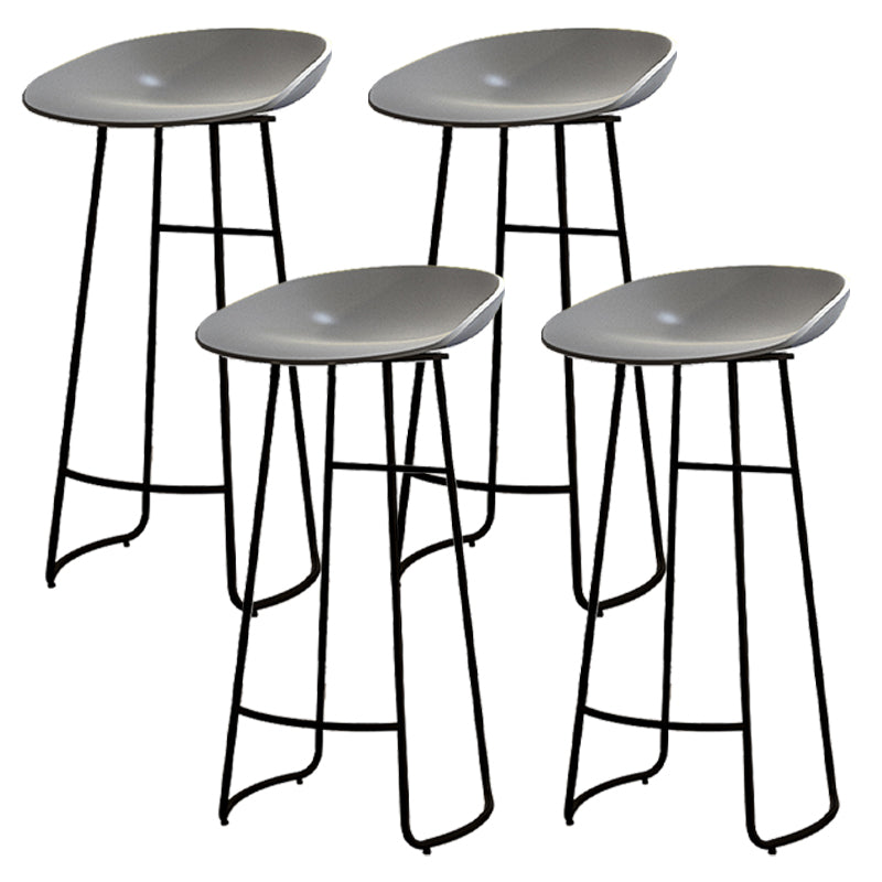 Modern Armless Backrest Counter Stool Iron Kitchen Bar Stool with Acrylic Seat