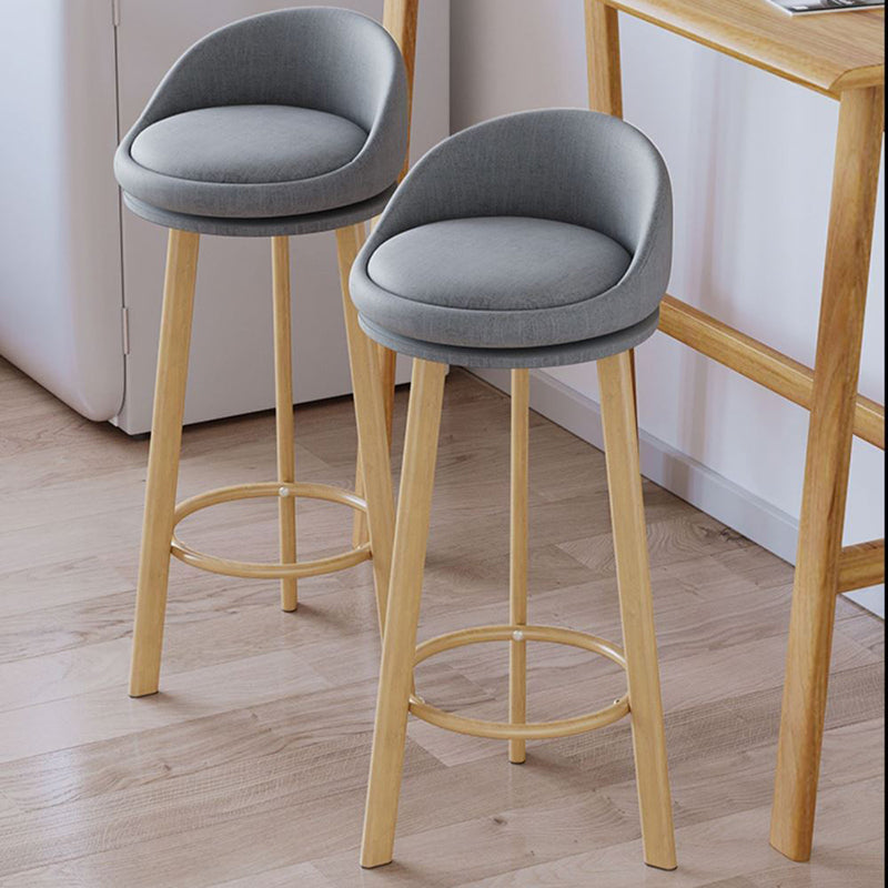 Modern Armless Backrest Counter Stool Steel Cashier Bar Stool with Cushion and Pedal