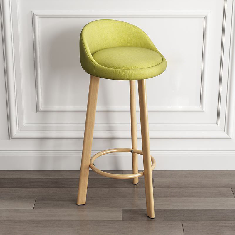 Modern Armless Backrest Counter Stool Steel Cashier Bar Stool with Cushion and Pedal
