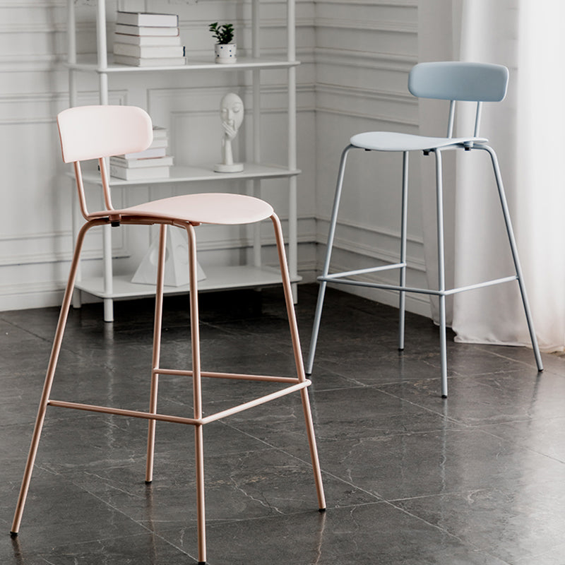 Scandinavian Milk Tea Shop Metal Bar Stool Matte Finish Footrest Stool