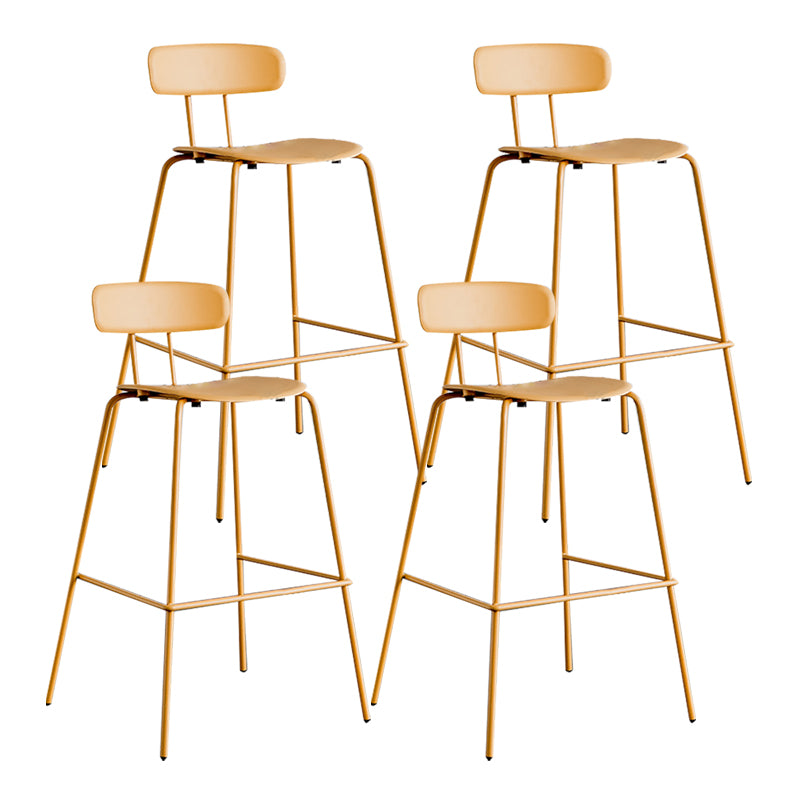 Scandinavian Milk Tea Shop Metal Bar Stool Matte Finish Footrest Stool
