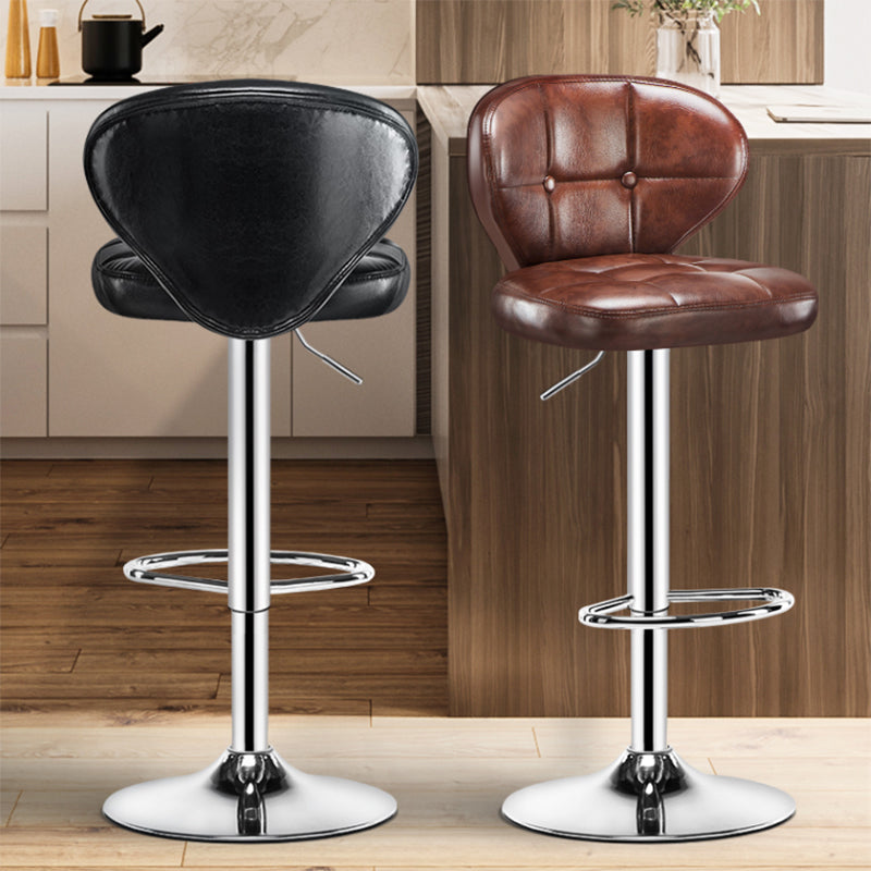 Modern Rotatable Backrest Counter Stool Steel Cashier Bar Stool with Cushion and Pedal