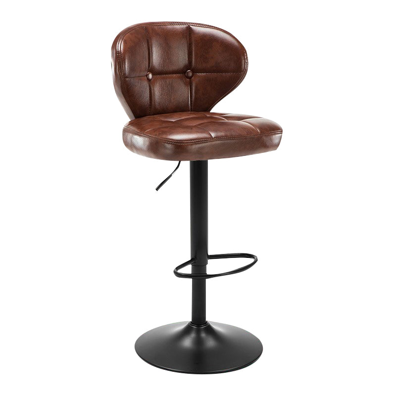 Modern Rotatable Backrest Counter Stool Steel Cashier Bar Stool with Cushion and Pedal