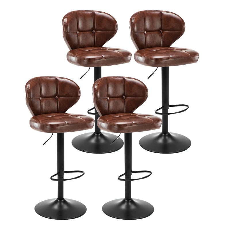 Modern Rotatable Backrest Counter Stool Steel Cashier Bar Stool with Cushion and Pedal