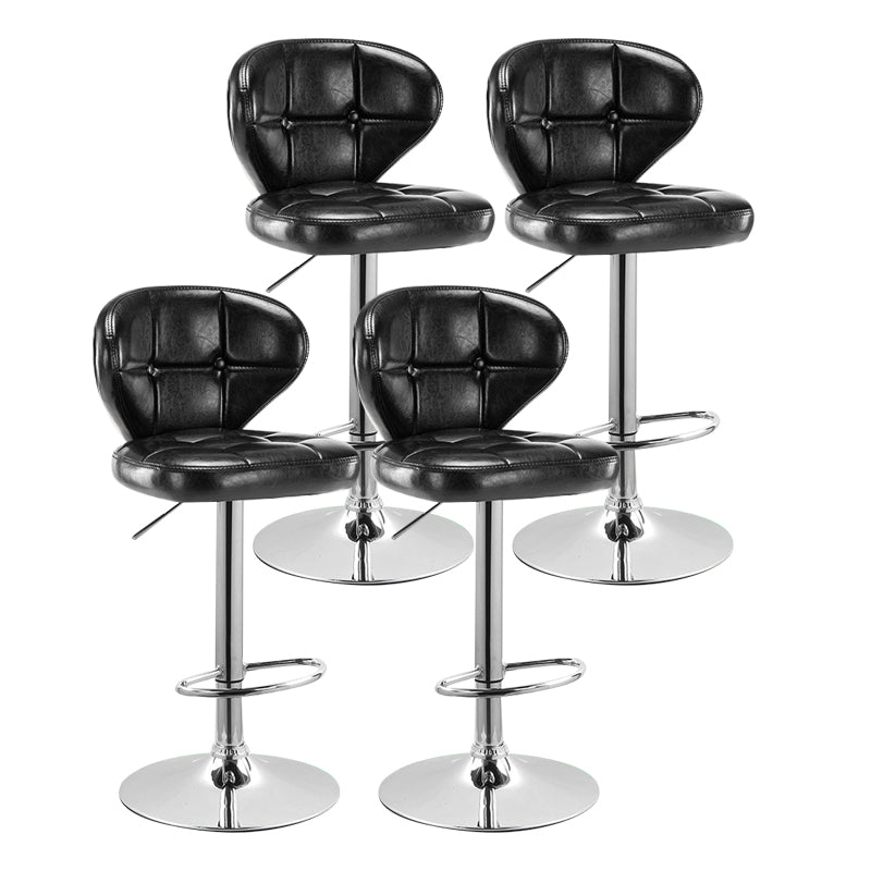 Modern Rotatable Backrest Counter Stool Steel Cashier Bar Stool with Cushion and Pedal
