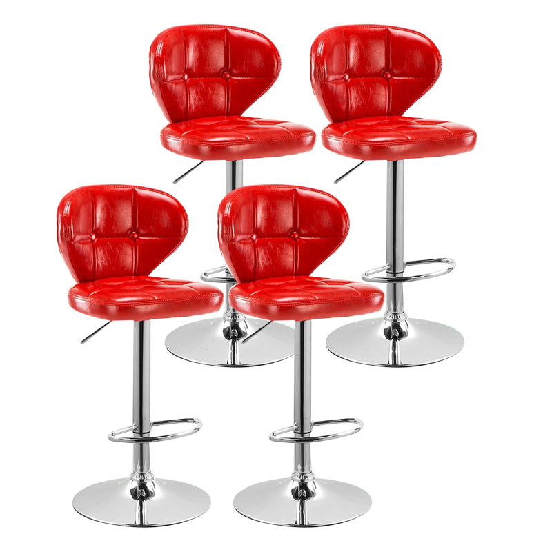 Modern Rotatable Backrest Counter Stool Steel Cashier Bar Stool with Cushion and Pedal