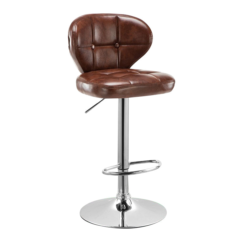 Modern Rotatable Backrest Counter Stool Steel Cashier Bar Stool with Cushion and Pedal