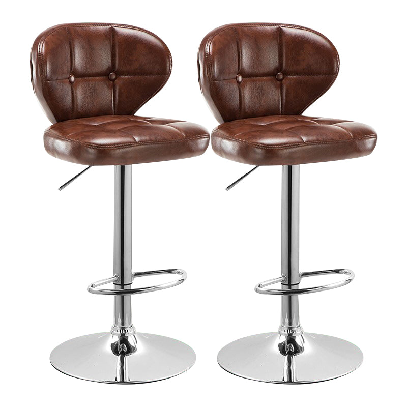 Modern Rotatable Backrest Counter Stool Steel Cashier Bar Stool with Cushion and Pedal