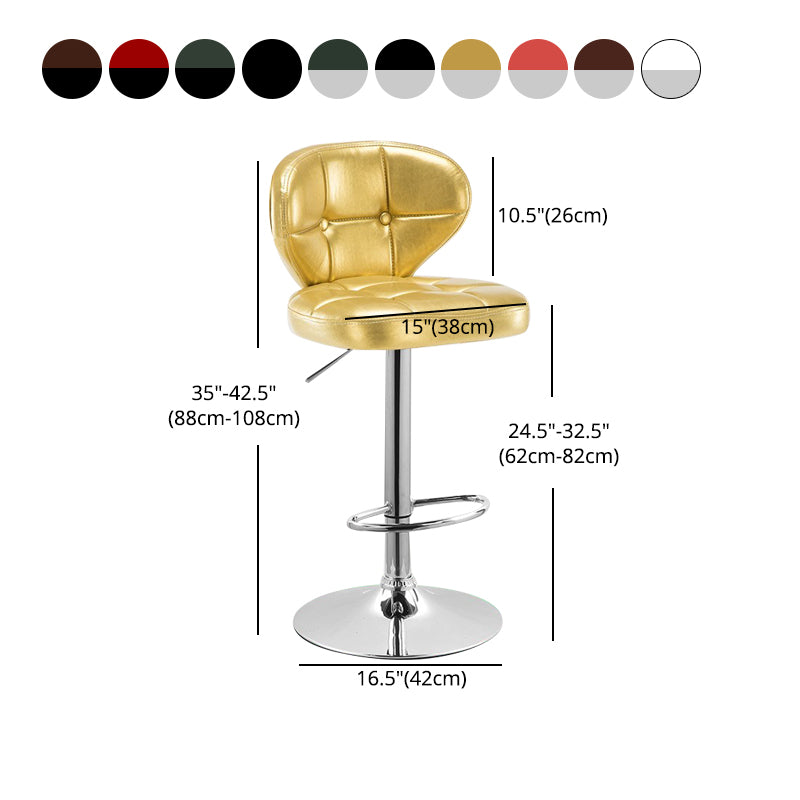 Modern Rotatable Backrest Counter Stool Steel Cashier Bar Stool with Cushion and Pedal