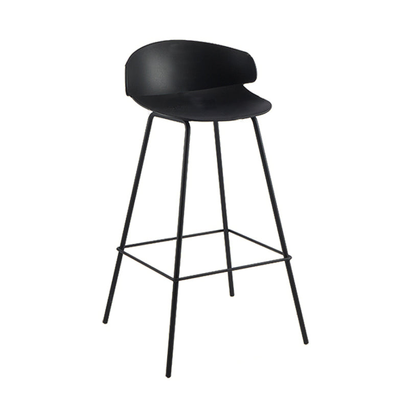 Scandinavian Matte Finish Metal Bar Stool Milk Tea Shop Footrest Stool