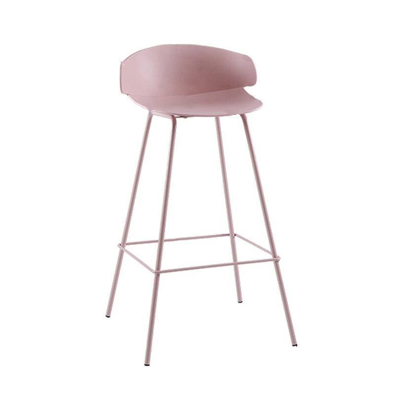 Scandinavian Matte Finish Metal Bar Stool Milk Tea Shop Footrest Stool