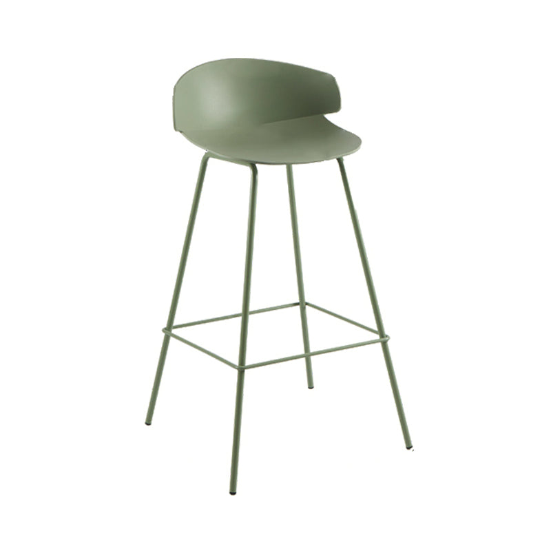 Scandinavian Matte Finish Metal Bar Stool Milk Tea Shop Footrest Stool