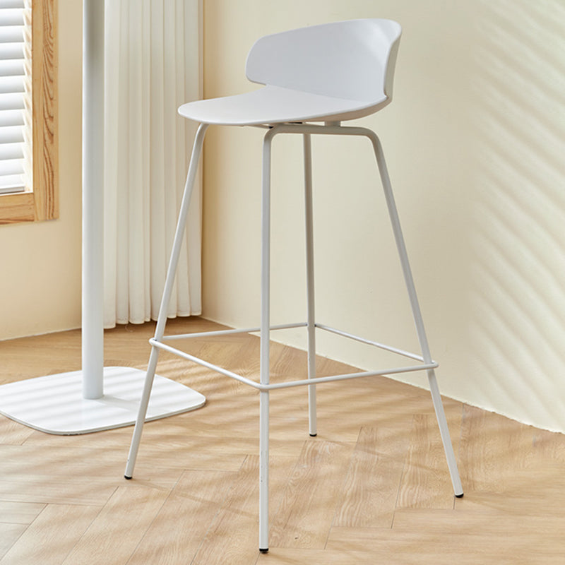 Scandinavian Matte Finish Metal Bar Stool Milk Tea Shop Footrest Stool