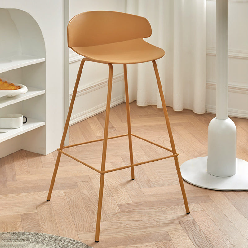 Scandinavian Matte Finish Metal Bar Stool Milk Tea Shop Footrest Stool