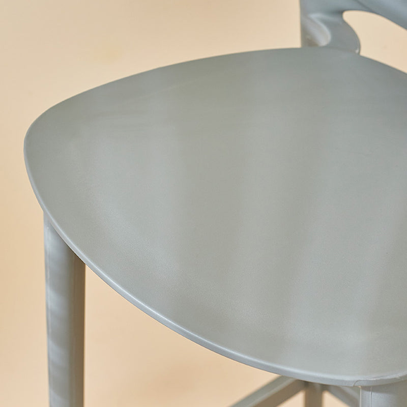 Scandinavian Matte Finish Milk Tea Shop Stool Plastic Footrest Barstool