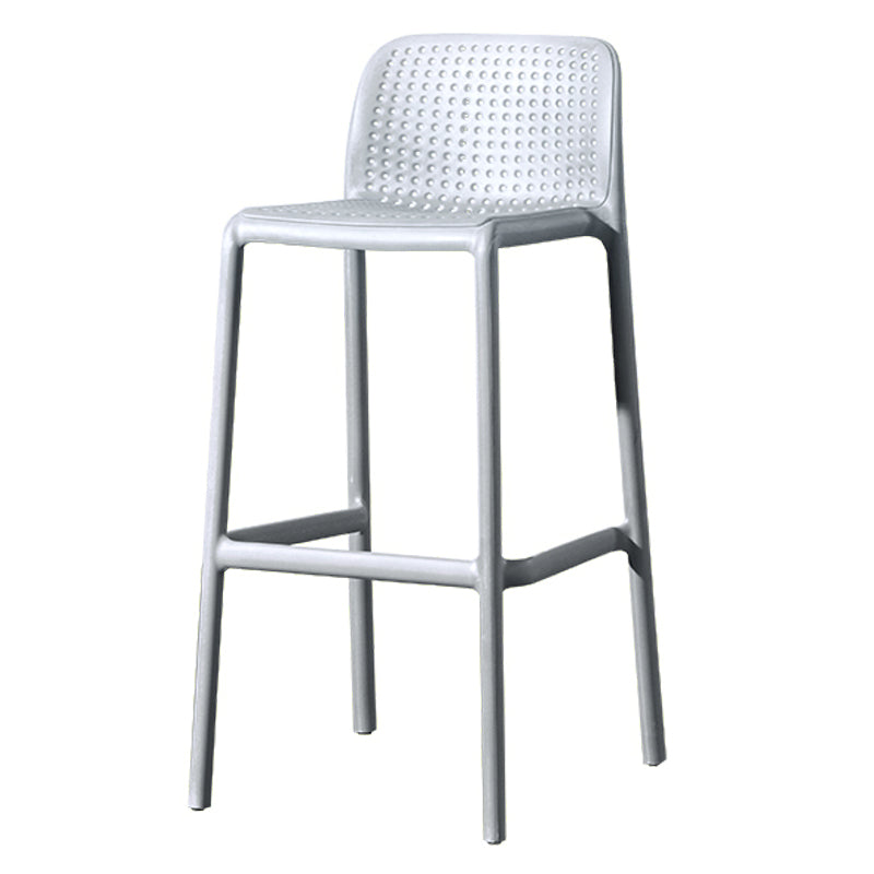Scandinavian Matte Finish Milk Tea Shop Stool Plastic Footrest Barstool