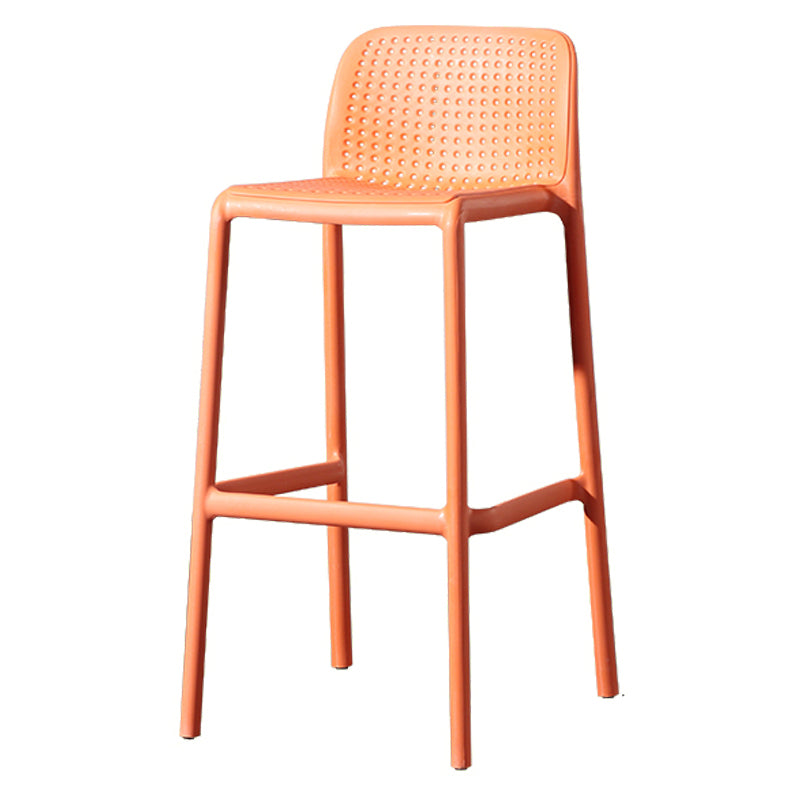 Scandinavian Matte Finish Milk Tea Shop Stool Plastic Footrest Barstool