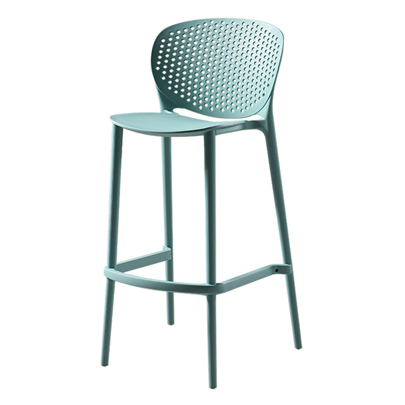 Scandinavian Matte Finish Milk Tea Shop Stool Plastic Footrest Barstool