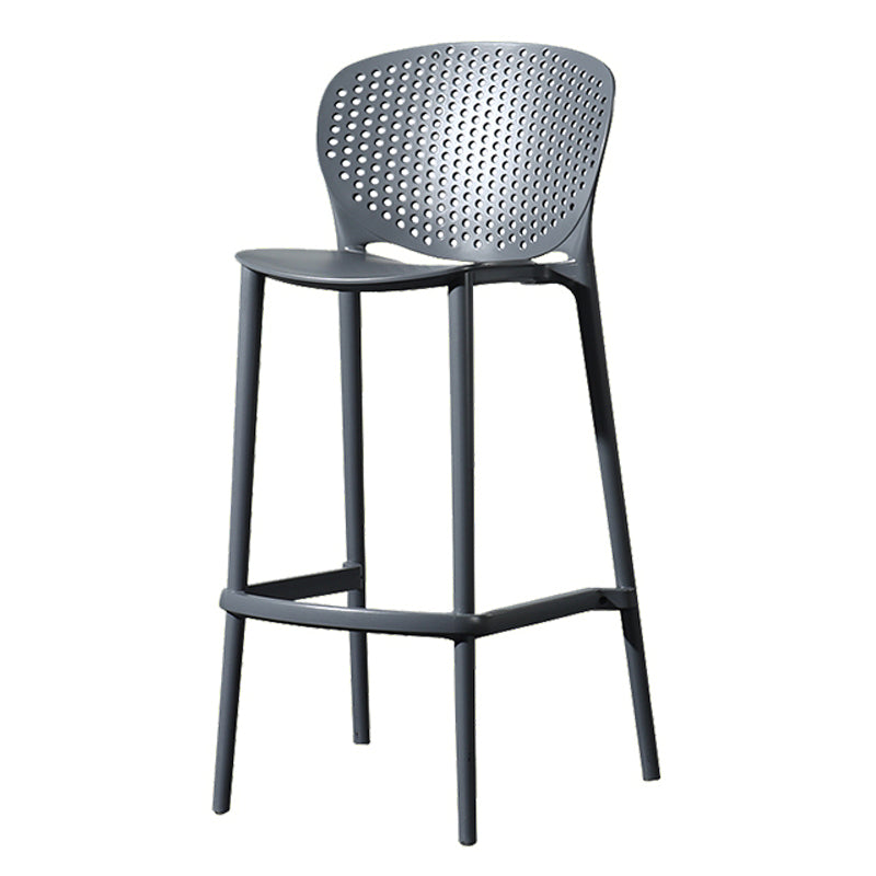 Scandinavian Matte Finish Milk Tea Shop Stool Plastic Footrest Barstool
