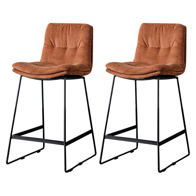 Scandinavian Low Back Home Stool Matte Finish Upholstered Barstool