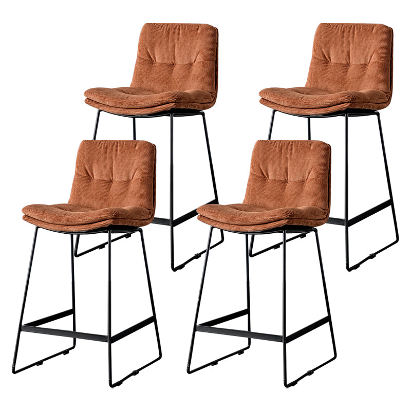 Scandinavian Low Back Home Stool Matte Finish Upholstered Barstool