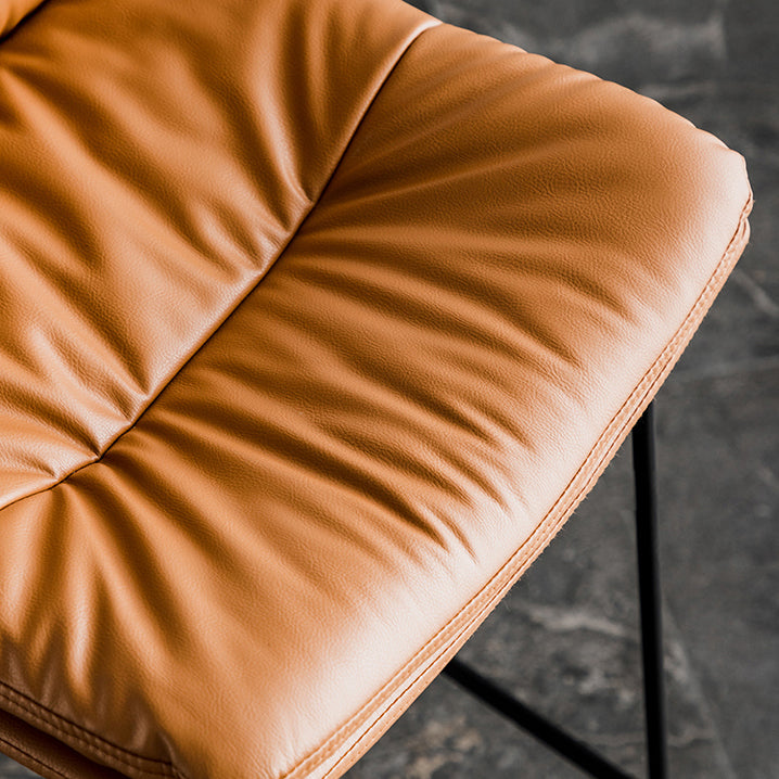 Scandinavian Low Back Home Stool Matte Finish Upholstered Barstool